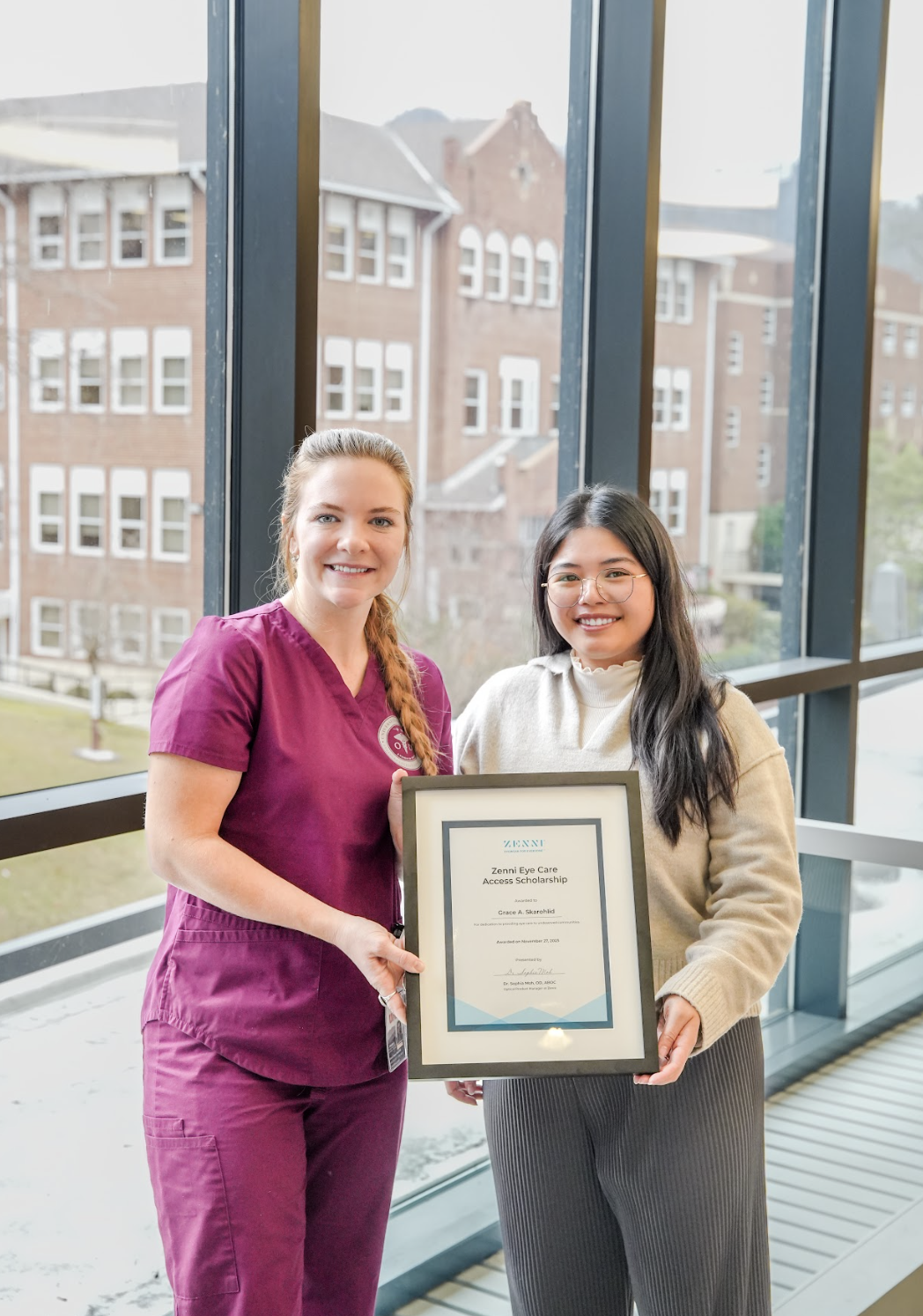 Zenni Eye Care Access Scholarship awarded to Grace A Sarukhid, November 27, 2019.